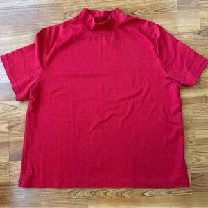 4/$15 Truly classic red with silver threads top